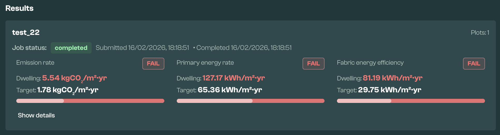 Calculation results