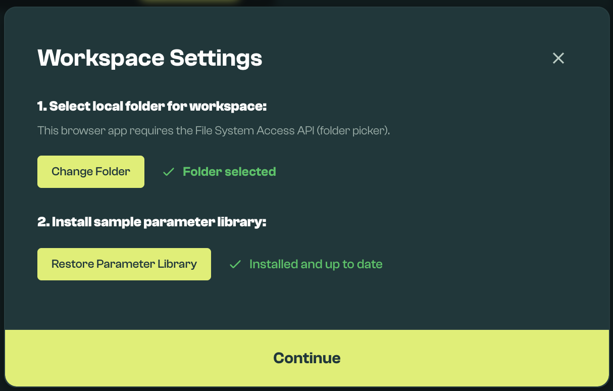 Workspace settings